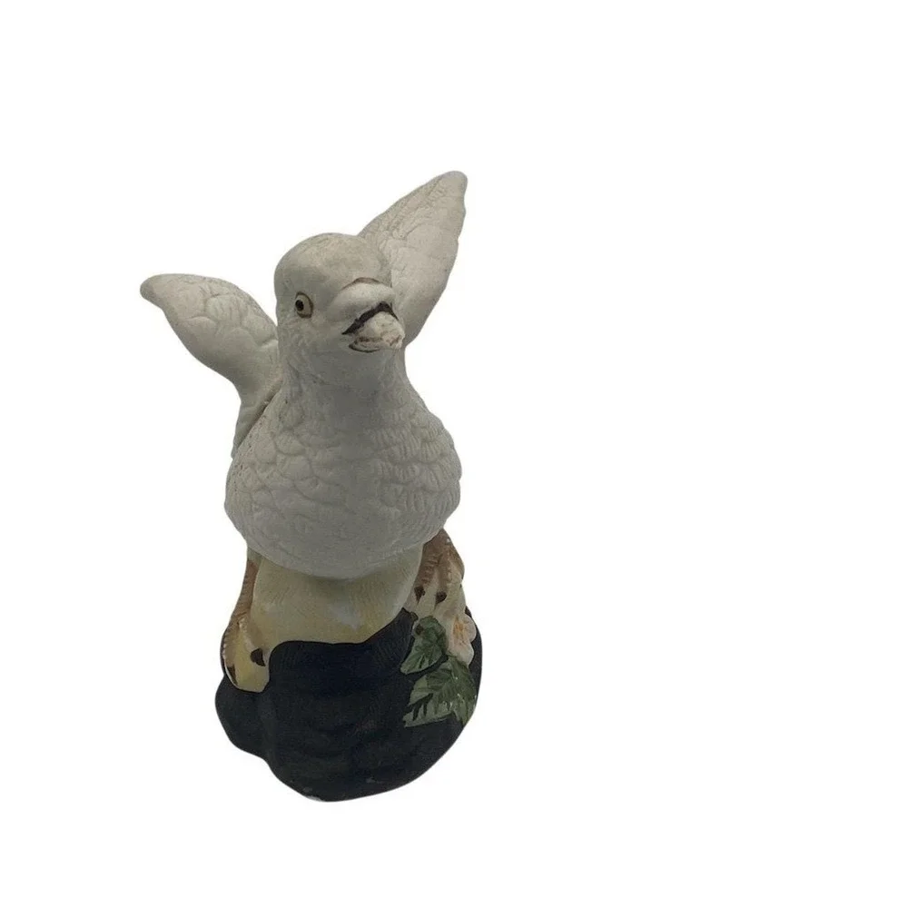 Vintage Porcelain‎ White Dove Figurine with Floral Base